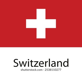 A close-up of the Swiss flag, a red square with a white cross in the center