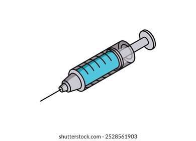 a close-up of a syringe illustration vactor Style