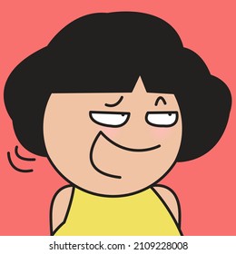 Closeup Talking And Staring At Something With Interest Concept Card Character illustration