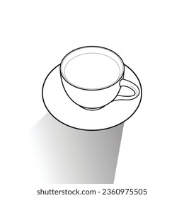 Close-up of teacup. icon and Editable stroke
