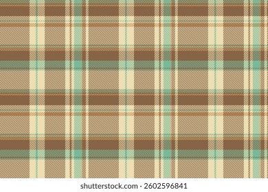Close-up textile plaid pattern, selection fabric vector seamless. Scottish texture background check tartan in orange and light colors palette.