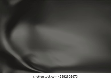 Textura de cierre de seda negra. Fondo de la superficie de textura suave de tela negra. Seda oscura suave y elegante en Sepia tonificaba. Textura, fondo, patrón, plantilla. Ilustración vectorial 3D.
