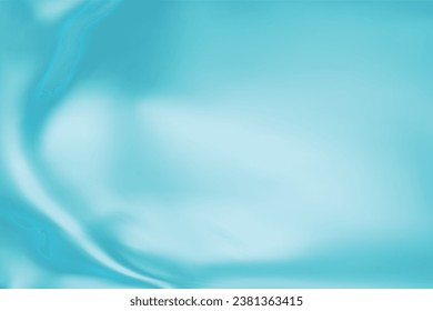 Close-up texture of Blue ice silk.  Light blue fabric smooth surface background. Smooth elegant blue silk in vivid toned. Texture, background, pattern, template. 3D vector illustration.