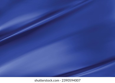 Close-up texture of dark blue silk. Heather blue fabric smooth texture surface background. Smooth elegant blue silk. Texture, background, pattern, template. 3D vector illustration.