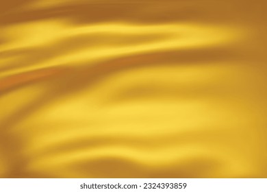 Close-up texture of dark yellow silk. Deep Yellow fabric smooth texture surface background. Yellow background, pattern, texture, template. 3D vector illustration.