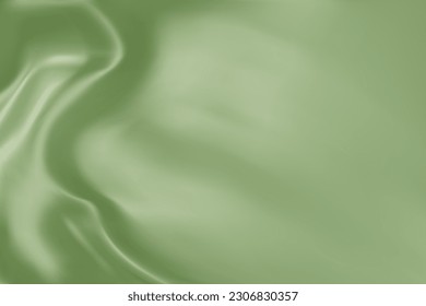 Close-up texture of light green silk. Light green fabric smooth texture surface background. Smooth elegant green silk in Sepia toned. Texture, background, pattern, template. 3D vector illustration.