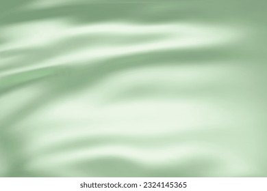 Close-up texture of light green silk. Light green fabric smooth texture surface background. Smooth elegant green silk in Sepia toned. Texture, background, pattern, template. 3D vector illustration.