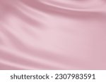 Close-up texture of light pink silk. Light pink fabric smooth texture surface background. Smooth elegant pink silk in Sepia toned. Texture, background, pattern, template. 3D vector illustration.