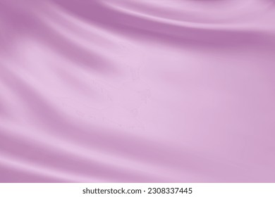 Close-up texture of light purple silk. Light purple fabric smooth texture surface background. Smooth elegant violet silk in Sepia toned. Texture, background, pattern, template. 3D vector illustration.