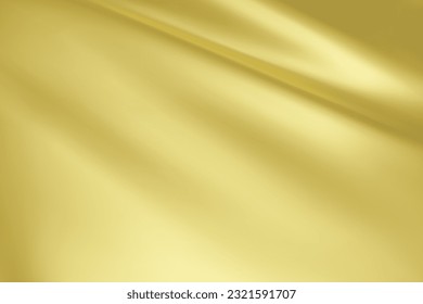 Close-up texture of natural cream silk. Light yellow fabric smooth texture surface background. Smooth elegant silk in Sepia toned. Texture, background, pattern, template. 3D vector illustration.