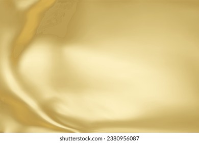 Close-up texture of natural gold silk. Light Golden fabric smooth texture surface background. Smooth elegant gold silk in Sepia toned. Texture, background, pattern, template. 3D vector illustration.