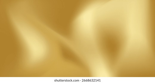 Textura de primer plano de seda de oro natural. Fondo de superficie de textura lisa de tela dorada ligera. Suave seda dorada elegante en tonos sepia. Textura, fondo, patrón, Plantilla. Ilustración vectorial 3D.