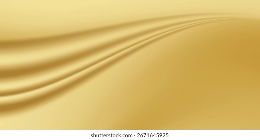 Textura em close de seda de ouro natural. Fundo de superfície de textura lisa de tecido dourado claro. Seda de ouro suave e elegante em Sepia tonificada. Textura, fundo, vetor padrão abstrato moderno