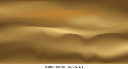 Textura em close de seda de ouro natural. Fundo de superfície de textura lisa de tecido dourado claro. Seda de ouro suave e elegante em Sepia tonificada. Textura, fundo, padrão, modelo. Ilustração de vetor 3D.