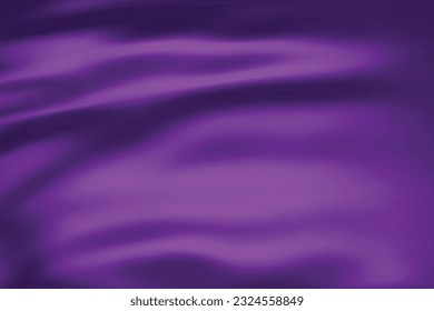 Textura de cierre de seda morada. Fondo de la superficie de la tela magenta liviana y suave. Seda violeta suave y elegante en Sepia tonificada. Textura, fondo, patrón, plantilla. Ilustración vectorial 3D.