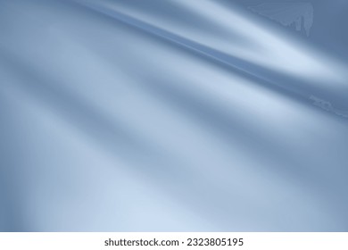 Textura de primer plano de la seda azul cielo.  Fondo liso de superficie lisa de tela azul claro. Seda azul suave y elegante en Sepia tonificaba. Textura, fondo, patrón, plantilla. Ilustración vectorial 3D.