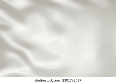 Textura de cierre de seda blanca. Fondo de la superficie de textura lisa y lisa. Seda blanca y suave y elegante en Sepia tonificaba. Textura, fondo, patrón, plantilla. Ilustración vectorial 3D.