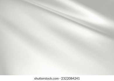 Textura de cierre de seda blanca. Fondo de la superficie de textura lisa y lisa. Seda blanca y suave y elegante en Sepia tonificaba. Textura, fondo, patrón, plantilla. Ilustración vectorial 3D.