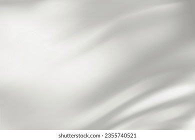 Close-up texture of white silk. Light fabric smooth texture surface background. Smooth elegant white silk in Sepia toned. Texture, background, pattern, template. 3D vector illustration.