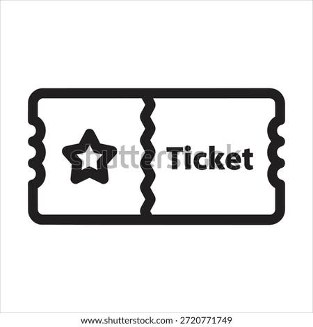Close-up of a ticket featuring a star icon and the word Ticket, representing entry or admission for an event.