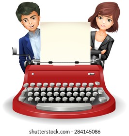 Closeup typewriter with blank sheet of paper