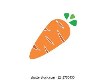 Close-up vector carrot icon on isolated background.Healthy food concept.