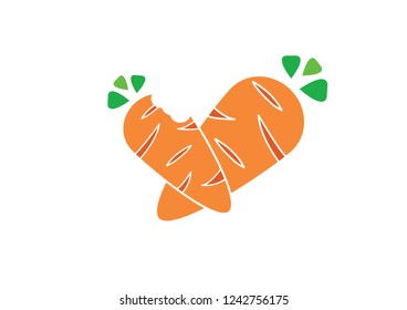 Close-up vector carrot icon on isolated background.Healthy food concept.