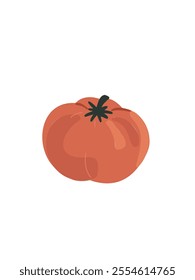 Close-up vector drawing of a juicy tomato