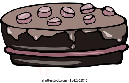 Close-up vector illustration of pastry and culinary sign. Hand-drawn confectionery and food vector illustration.