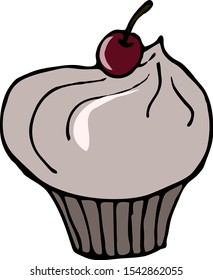 Close-up vector illustration of pastry and culinary sign. Hand-drawn confectionery and food vector illustration.