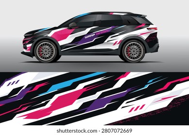 Closeup of vehicle with vibrant decals