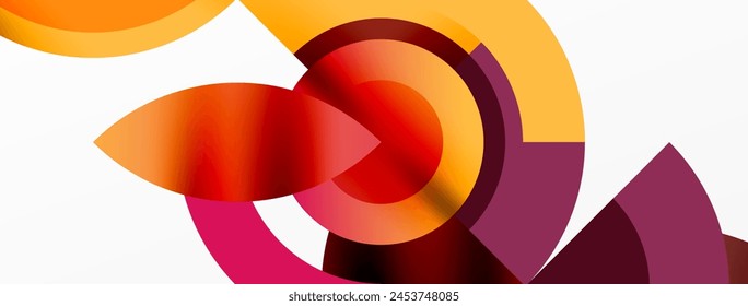 A closeup of a vibrant geometric pattern on a white background, featuring colorful petals in a circle design. This art piece combines tints and shades to create a visually striking symbol