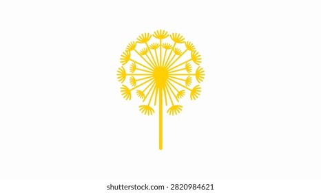 Close-up of a vibrant yellow dandelion blooming with delicate petals and green stem