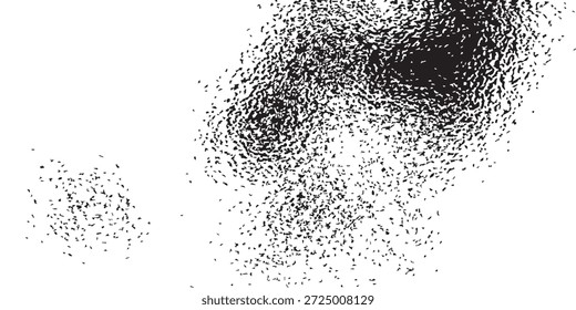 Uma visão de perto de uma textura abstrata em preto e branco, apresentando um padrão granulado e manchado que cria uma sensação de profundidade e interesse visual.