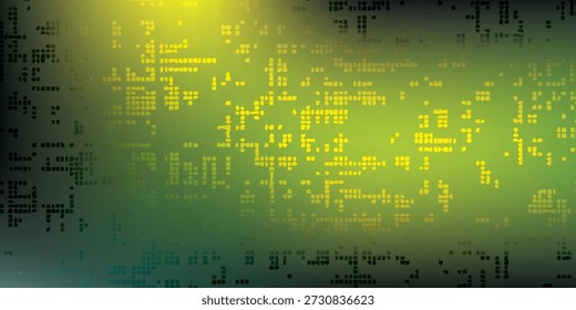 A close-up view of an abstract digital circuit board pattern, illuminated by a bright yellow light source.