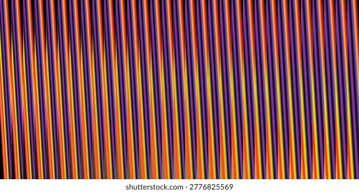 A close-up view of an abstract pattern featuring numerous vertical lines in a spectrum of colors, creating a dynamic and visually engaging background with a sense of movement and light.