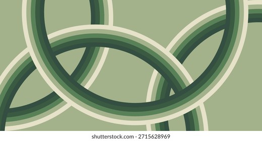 A close-up view of a Celtic knot design made of layered green rings, showcasing a sense of continuity and connection.