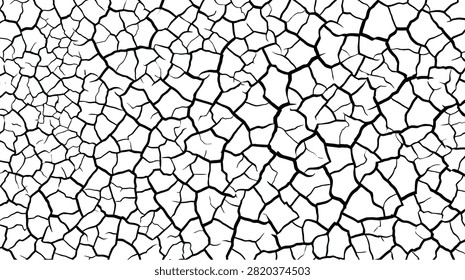 Close-up view of cracked dry earth texture, symbolizing drought and arid conditions.