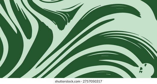A close-up view of a dynamic, abstract pattern featuring swirling organic shapes in shades of deep green and light green.