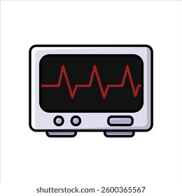 A close-up view of an electrocardiogram (ECG) reading on a medical monitor, used for heart health diagnostics.