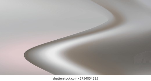 A close-up view of a flowing, metallic surface with soft gradients of gray, silver, and hints of pink, creating a sense of smooth motion and elegance.