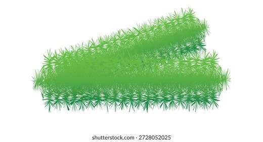 Eine Nahaufnahme von üppigem grünem Gras, mit geschichteten Klingen und einer weichen, natürlichen Textur.