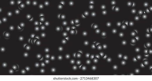 A close-up view of numerous glowing molecules scattered across a dark, abstract background.