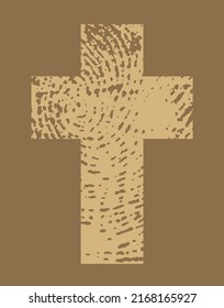 Closeup view old black saint pray man lord messiah savior rescue divine passion pain spirit life banner. Red ink line drawn holy forgiv logo mark retro biblic art light white paper text space backdrop