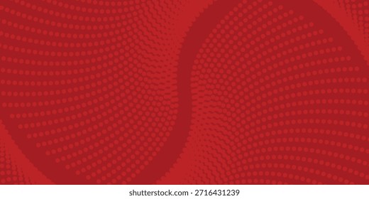 Uma vista de perto de um fundo vermelho com um padrão de ondas sutil criado por uma grade de pequenos quadrados.