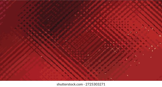 Nahaufnahme einer rot strukturierten Oberfläche mit einem Muster aus sich kreuzenden diagonalen Linien und kleinen, gestreuten Lichtflecken.