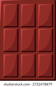 A close-up view of a rich, dark chocolate bar, perfectly molded into nine distinct, glossy segments, ready to be broken and enjoyed.