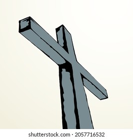 Closeup view saint man lord messiah savior rescue divine passion pain spirit life banner. Line black hand drawn holy forgiv statue logo icon sign retro sketch art light white stone text space backdrop