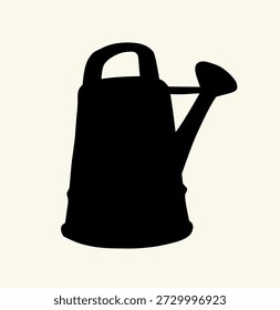 Closeup view spring farm ranch field lawn land natur white sky text space. Black ink pen line hand drawn earth sow seed harvest crop sprinkl bucket vase object still life logo age contour art concept