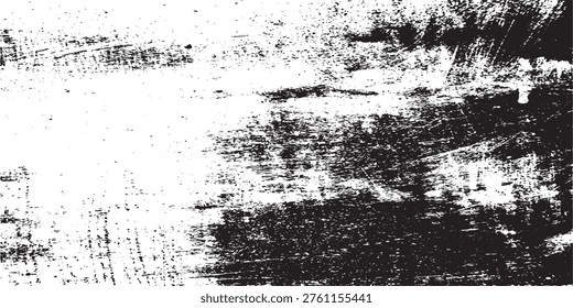 A close-up view of a textured surface with bold, irregular brush marks and a gritty, weathered appearance.